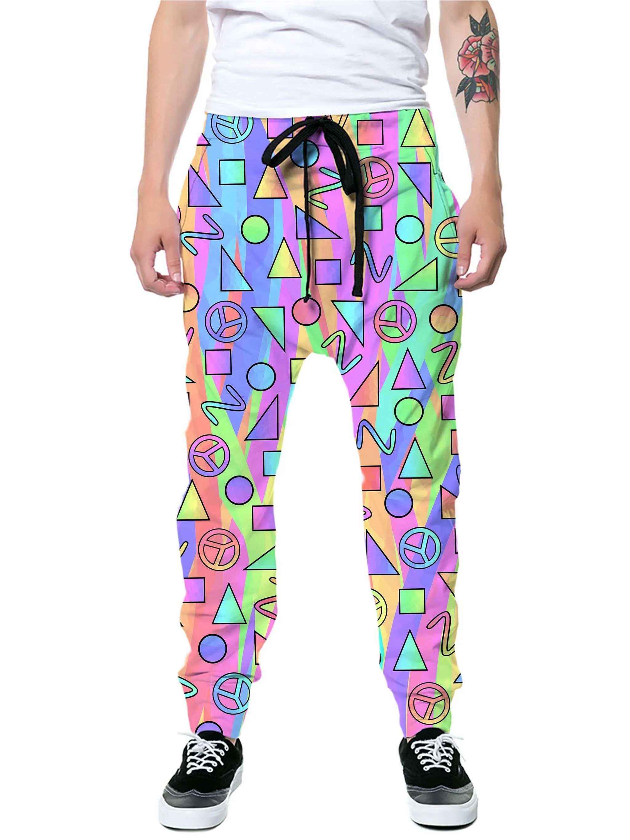 Trippy Retro Peace Signs Joggers