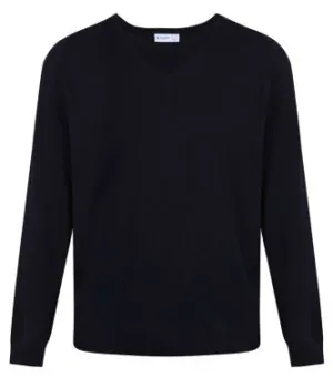 TRUTEX COTTON V-NECK KNITWEAR (BLACK)