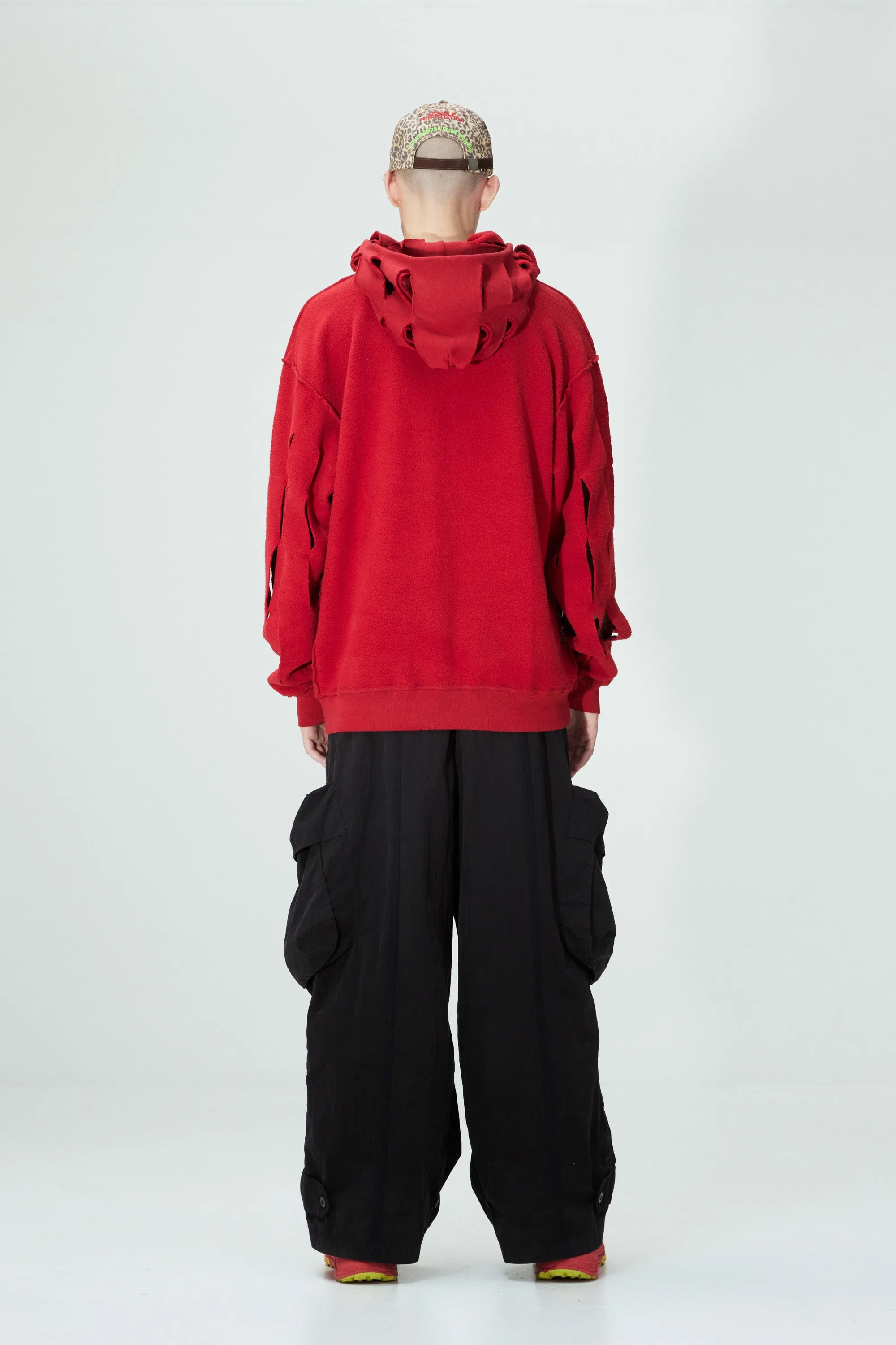 UP CYCLE SLASH HOODIE FIERY RED