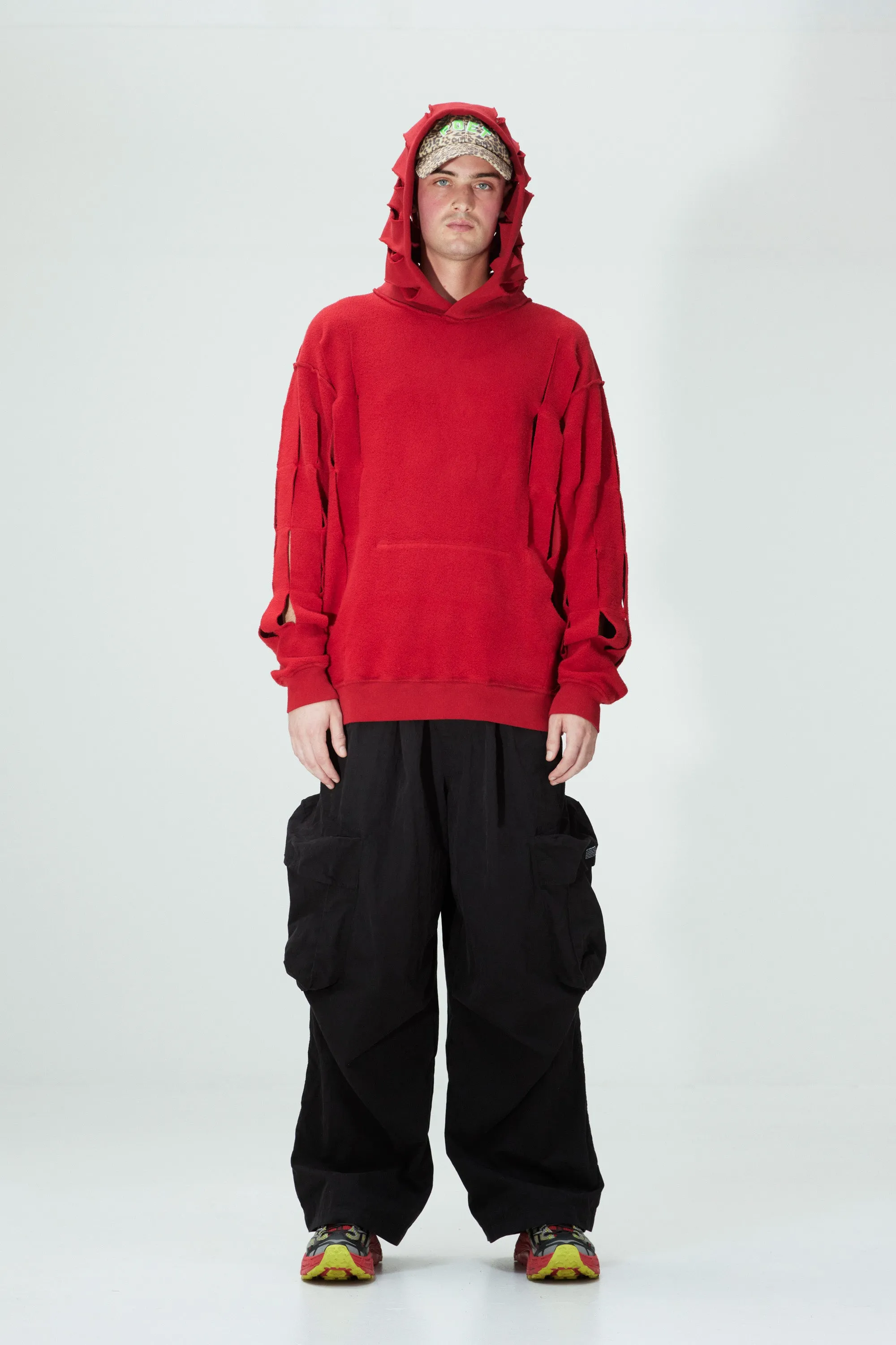 UP CYCLE SLASH HOODIE FIERY RED