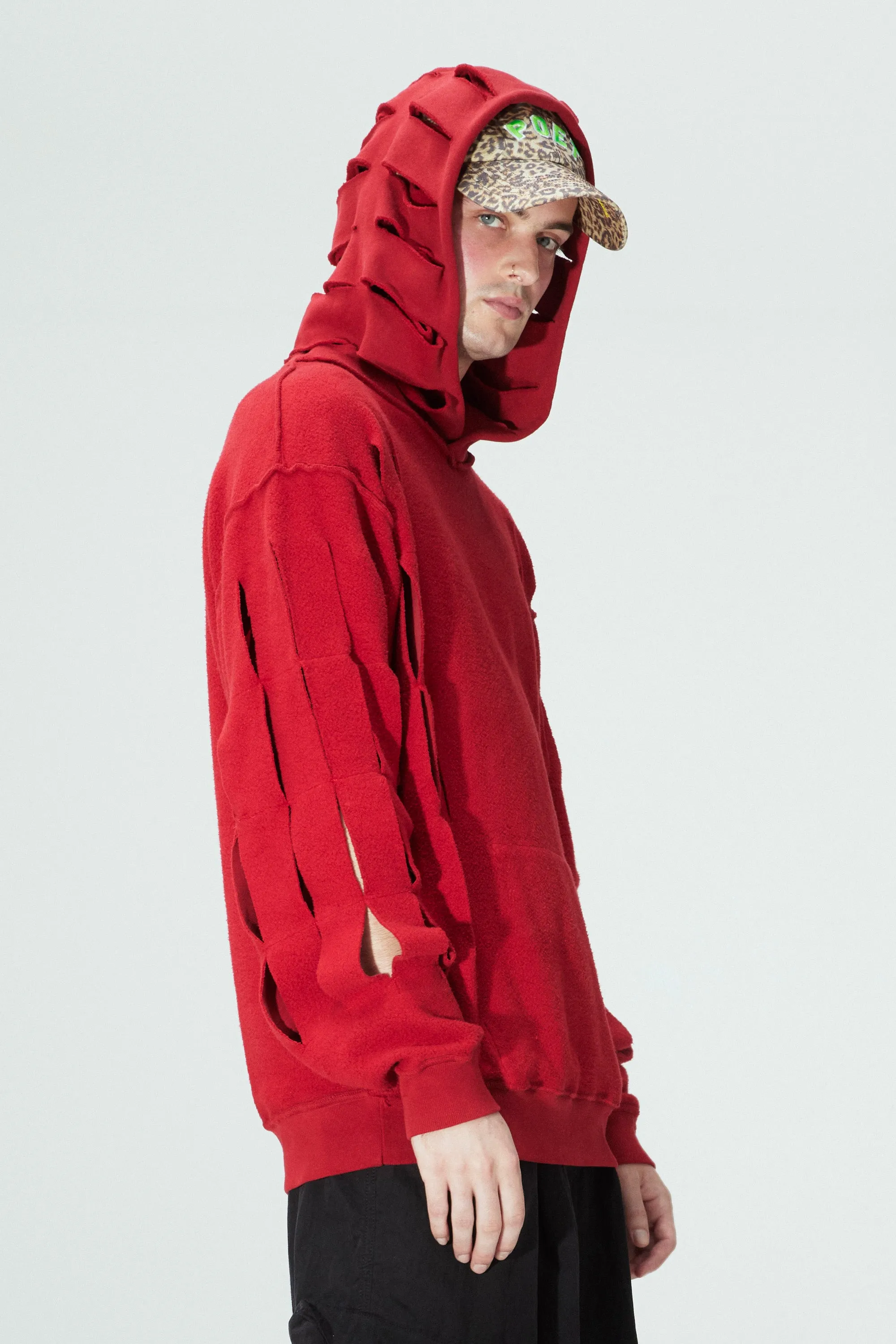 UP CYCLE SLASH HOODIE FIERY RED