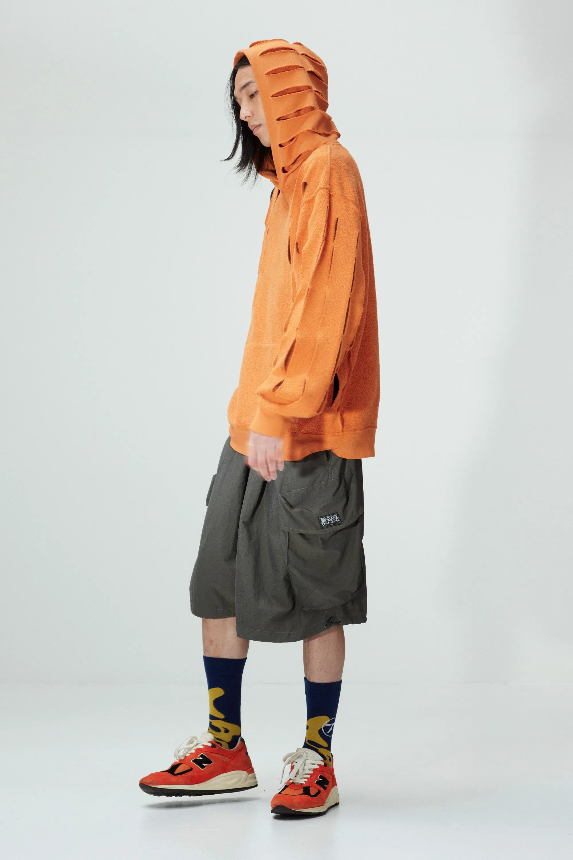 UP CYCLE SLASH HOODIE TANGERINE