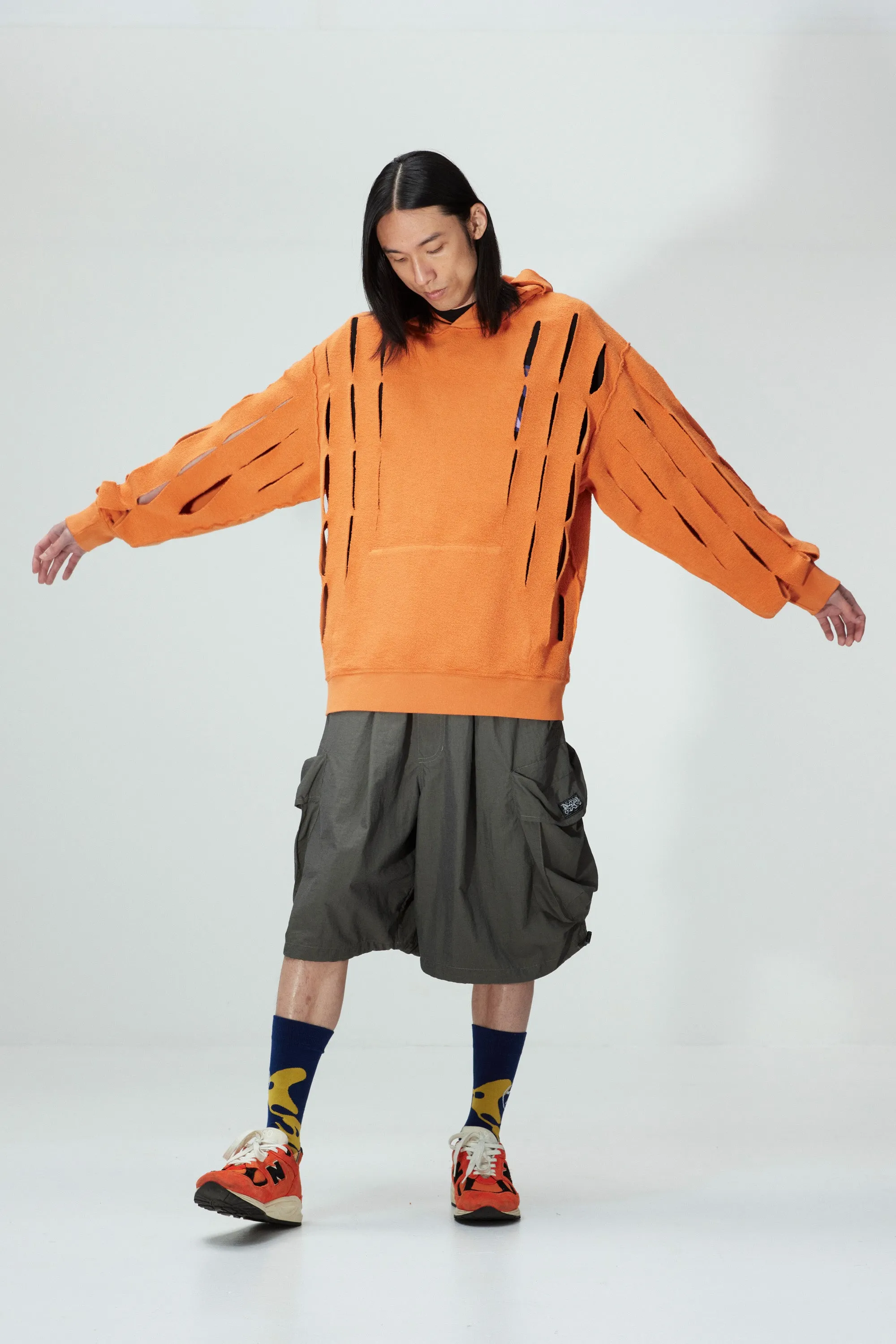 UP CYCLE SLASH HOODIE TANGERINE