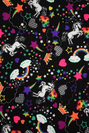 UV Glow Unicorns and Rainbows Fabric