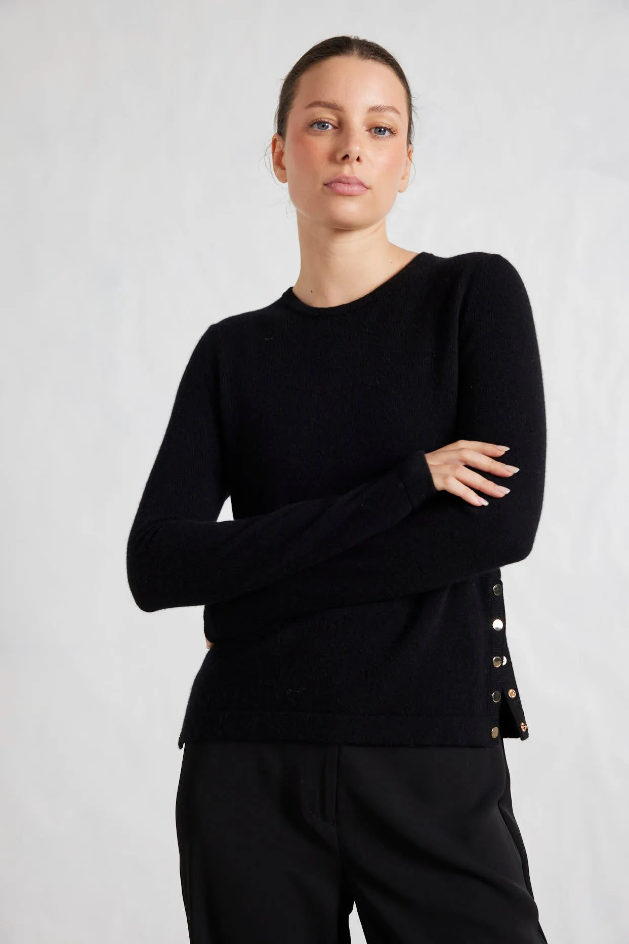 What A Stud Merino Cashmere Sweater In Black