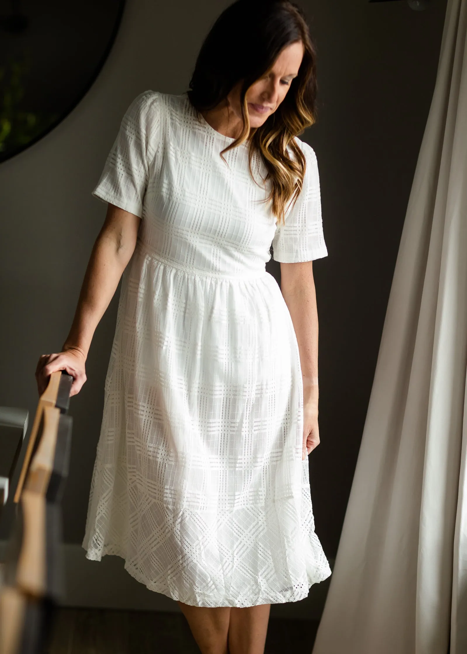 White Overlay Midi Dress - FINAL SALE
