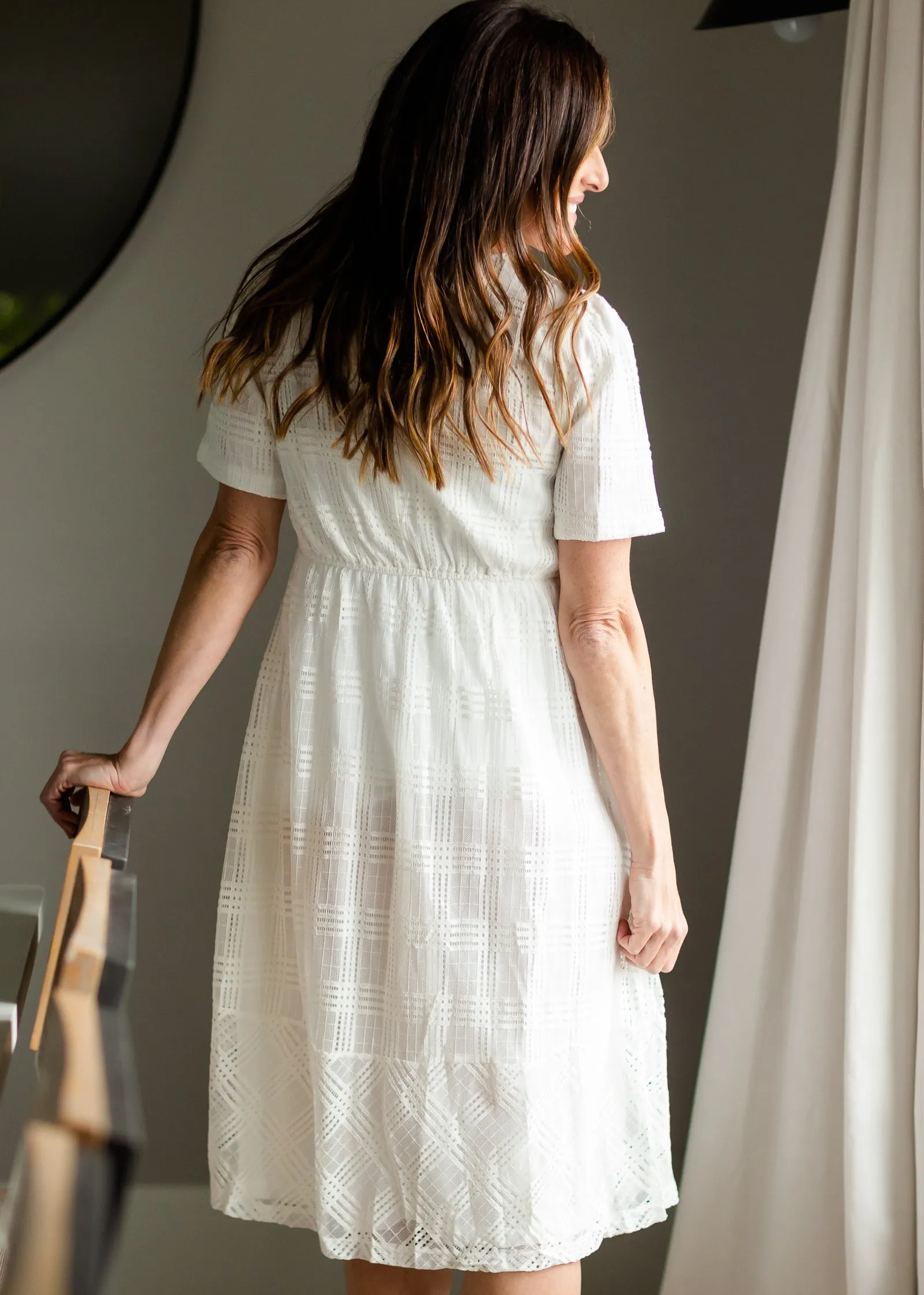 White Overlay Midi Dress - FINAL SALE