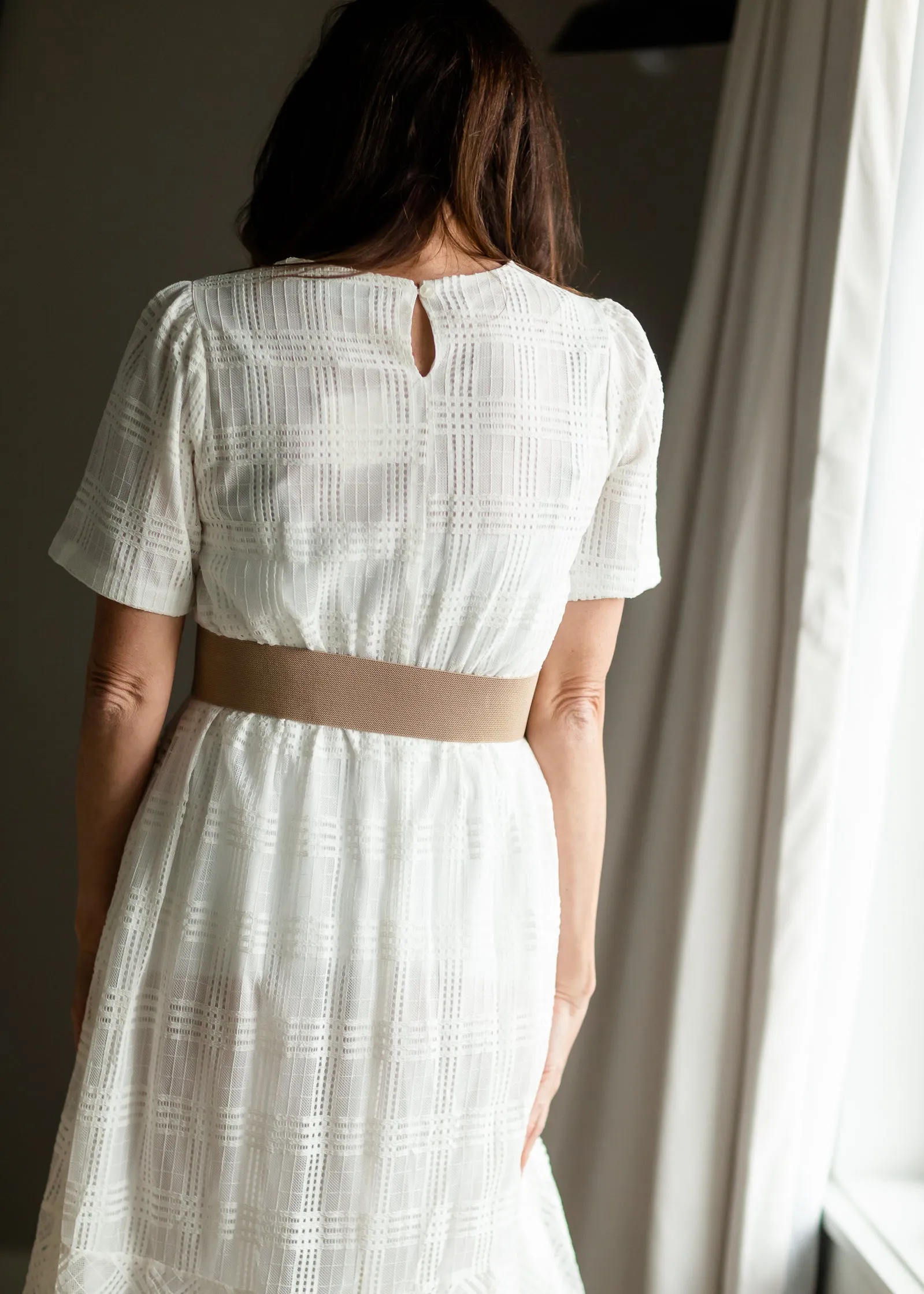 White Overlay Midi Dress - FINAL SALE