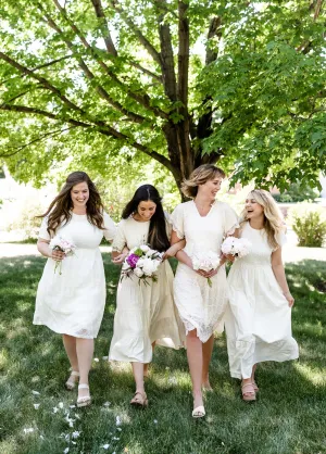 White Overlay Midi Dress - FINAL SALE