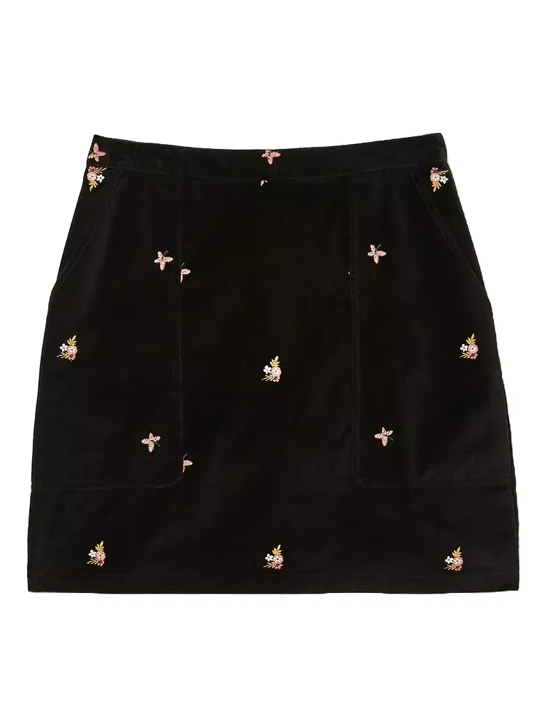 Women's Beth Embroidered Skirt in Black