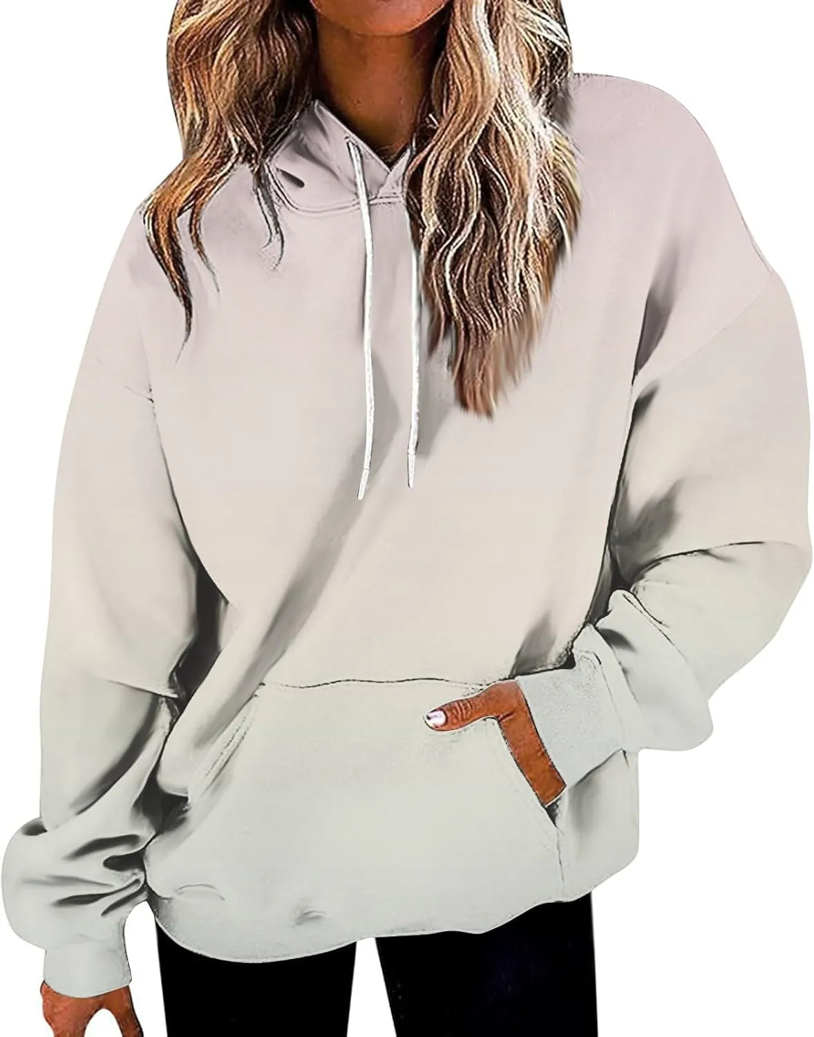 Womens Fall Fashion Hoodies Long Sleeve Hooded Drawstring Sweatshirt Gradient Printed Graphic Daily Pullover Tops
