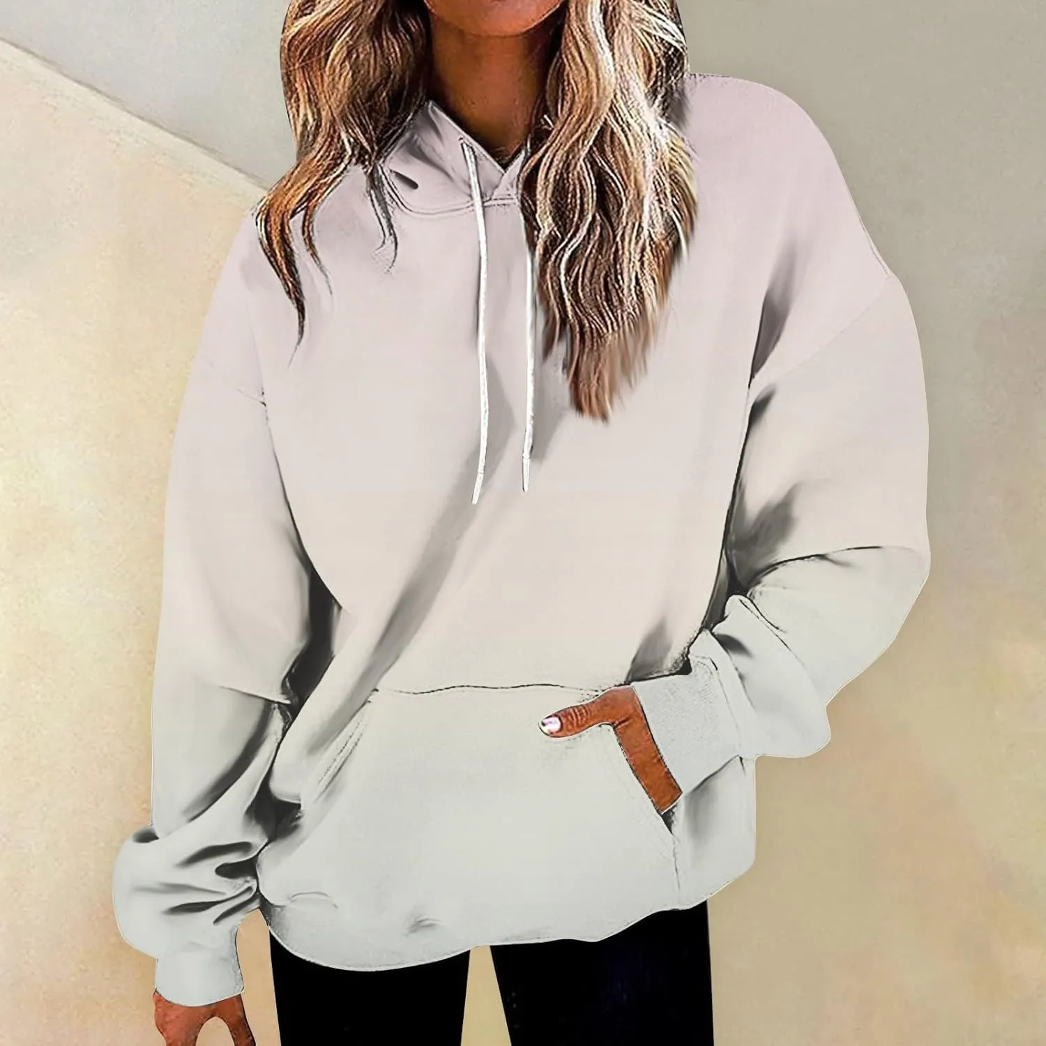 Womens Fall Fashion Hoodies Long Sleeve Hooded Drawstring Sweatshirt Gradient Printed Graphic Daily Pullover Tops