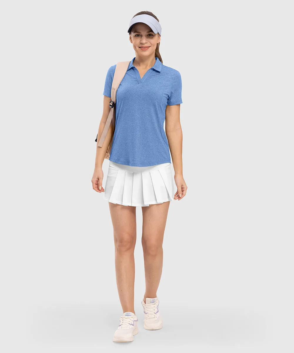 Women's High Elastic V-neck Short Sleeves