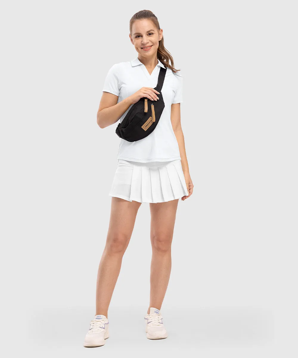 Women's High Elastic V-neck Short Sleeves