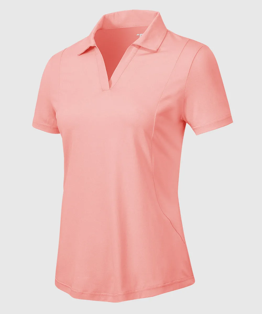 Women's High Elastic V-neck Short Sleeves