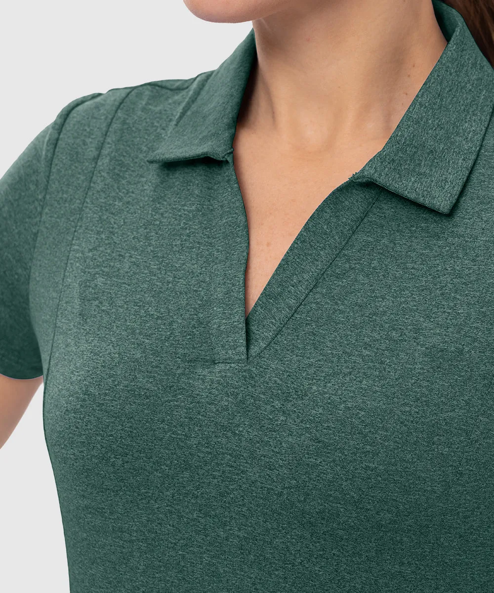 Women's High Elastic V-neck Short Sleeves