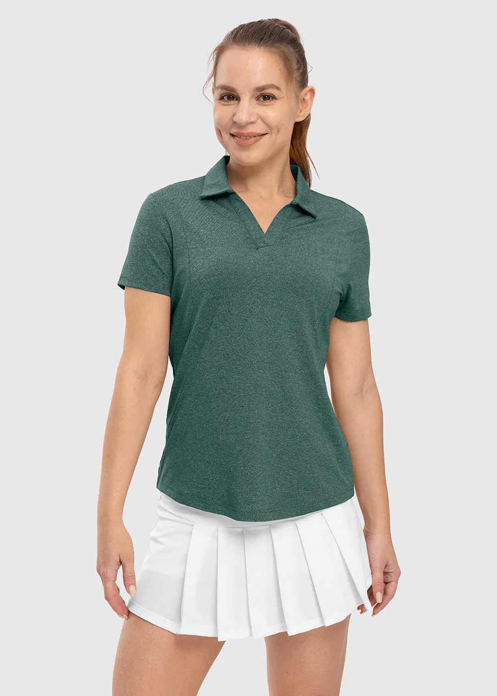 Women's High Elastic V-neck Short Sleeves