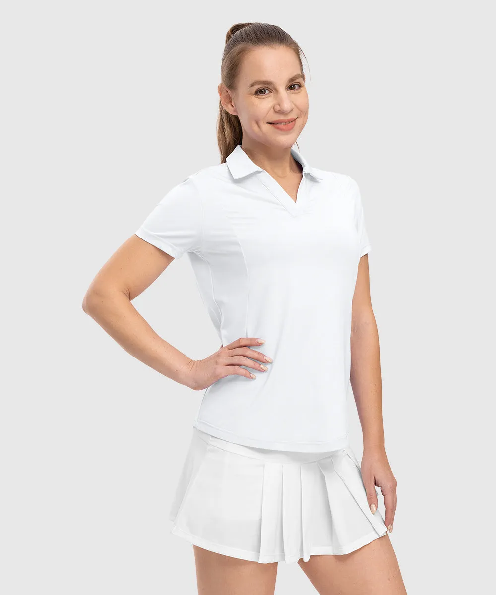 Women's High Elastic V-neck Short Sleeves