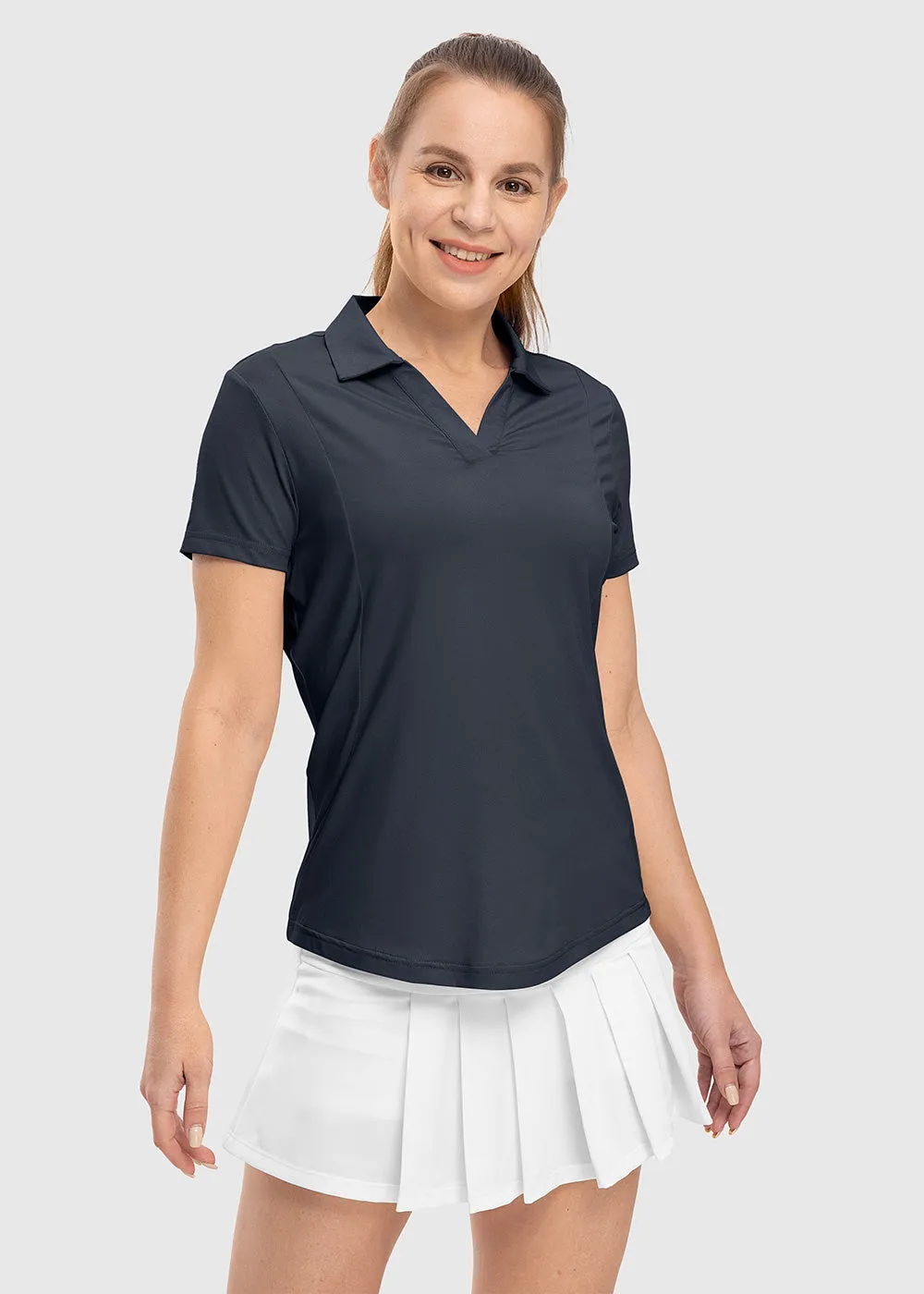 Women's High Elastic V-neck Short Sleeves