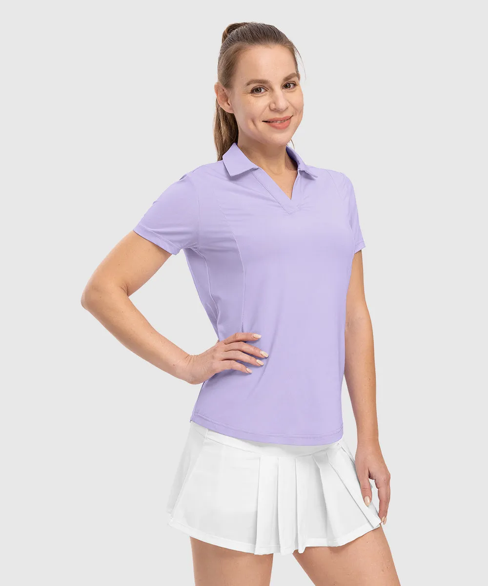Women's High Elastic V-neck Short Sleeves