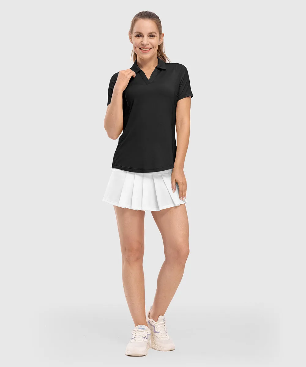 Women's High Elastic V-neck Short Sleeves