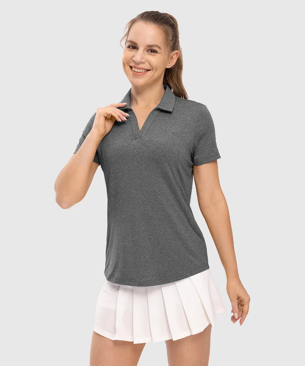 Women's High Elastic V-neck Short Sleeves