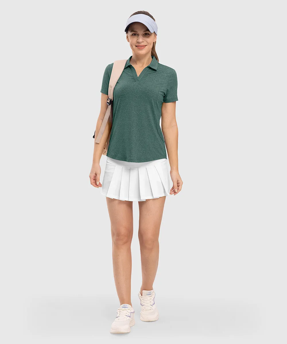 Women's High Elastic V-neck Short Sleeves