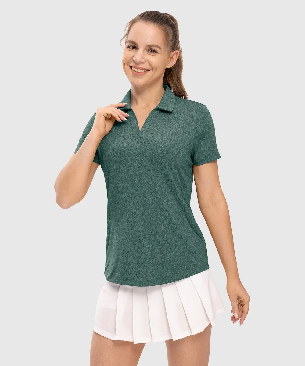 Women's High Elastic V-neck Short Sleeves