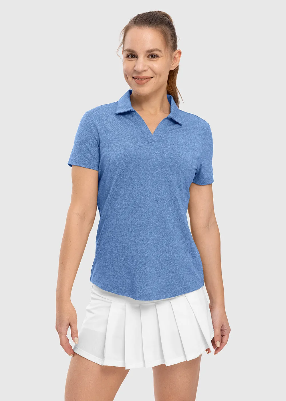 Women's High Elastic V-neck Short Sleeves