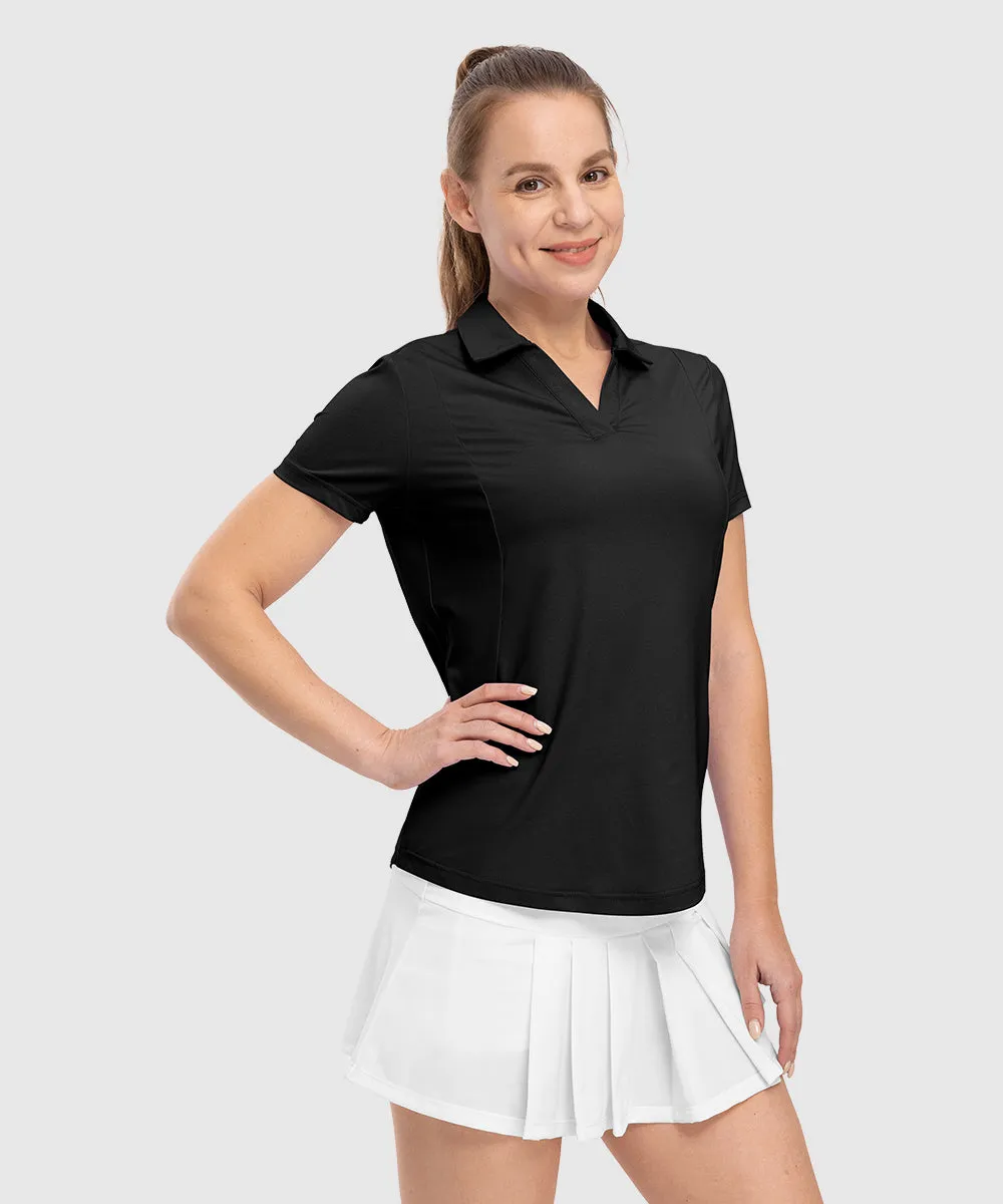 Women's High Elastic V-neck Short Sleeves