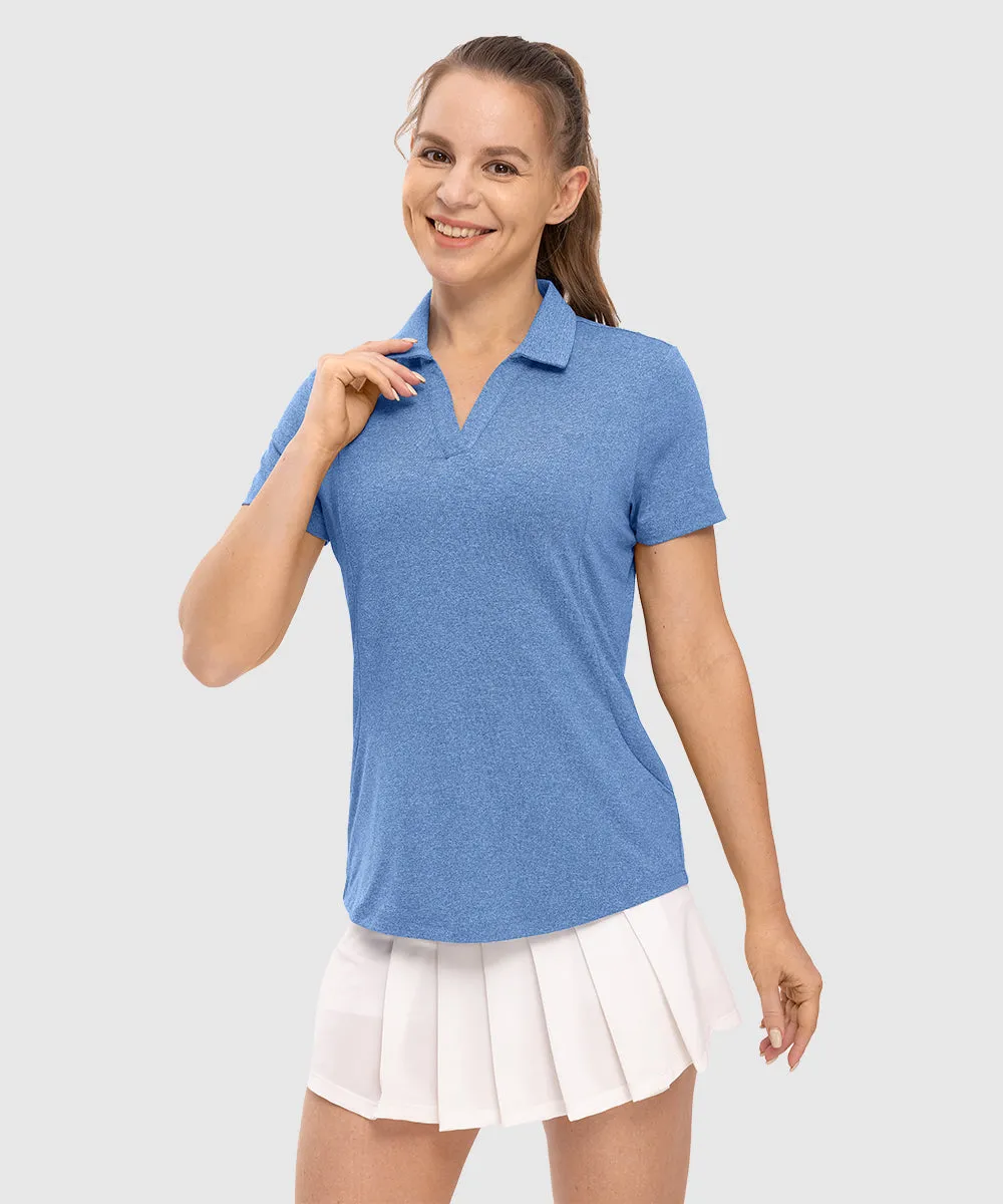 Women's High Elastic V-neck Short Sleeves