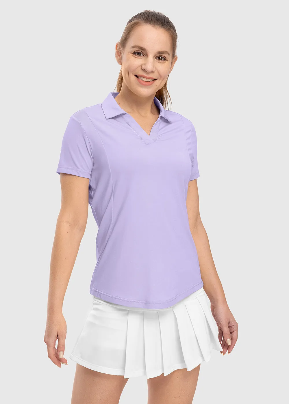 Women's High Elastic V-neck Short Sleeves