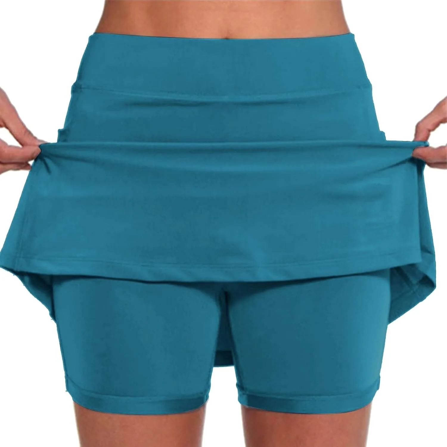 Womens Skorts with Pockets Solid Mid Waist Plus Size Skorts for Women High Waist Athletic Sports Yoga Pants Skirt