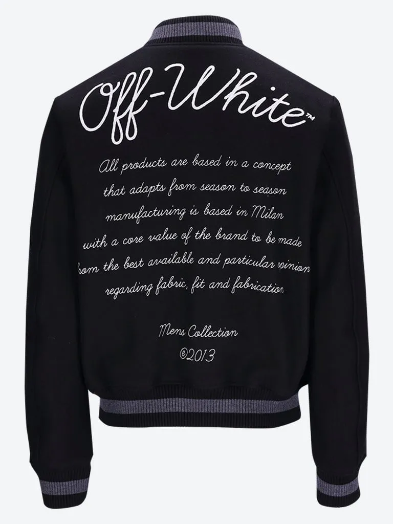 Wool varsity bomber