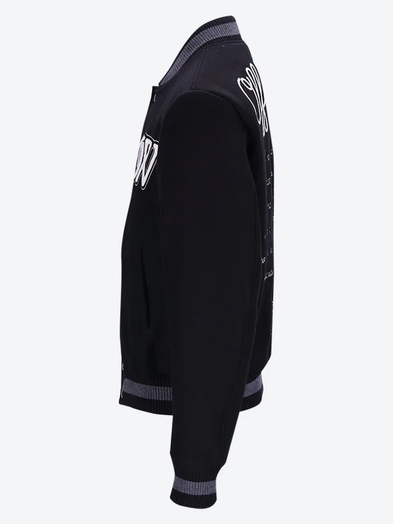 Wool varsity bomber