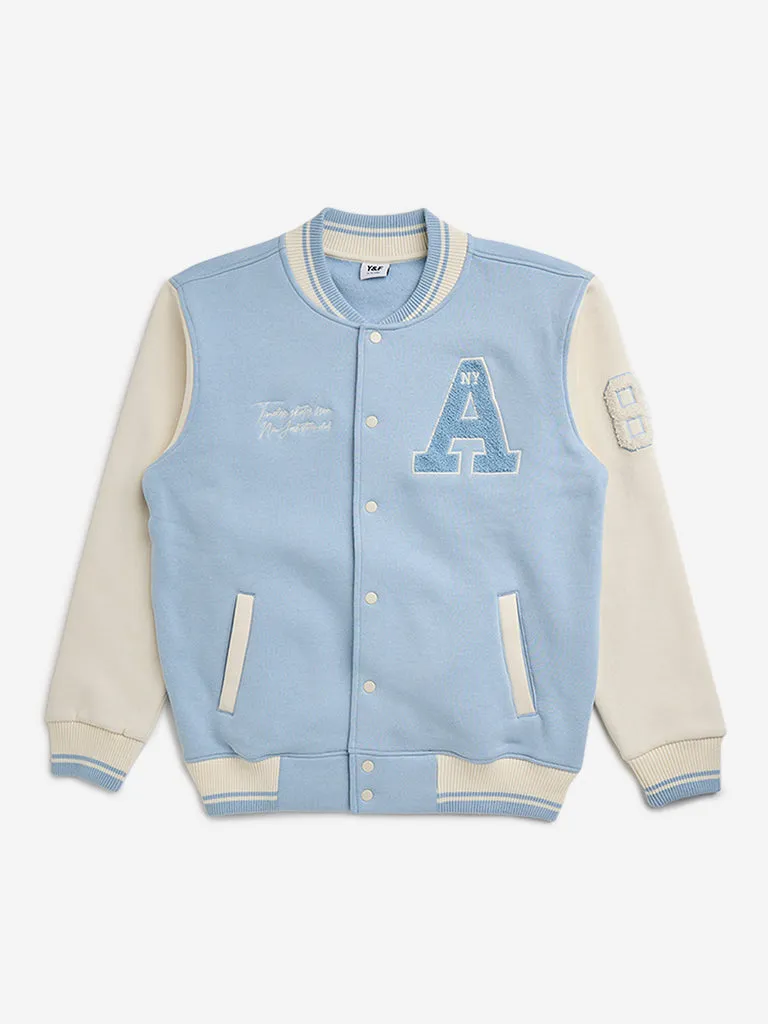 Y&F Kids Dusty Blue Varsity Jacket