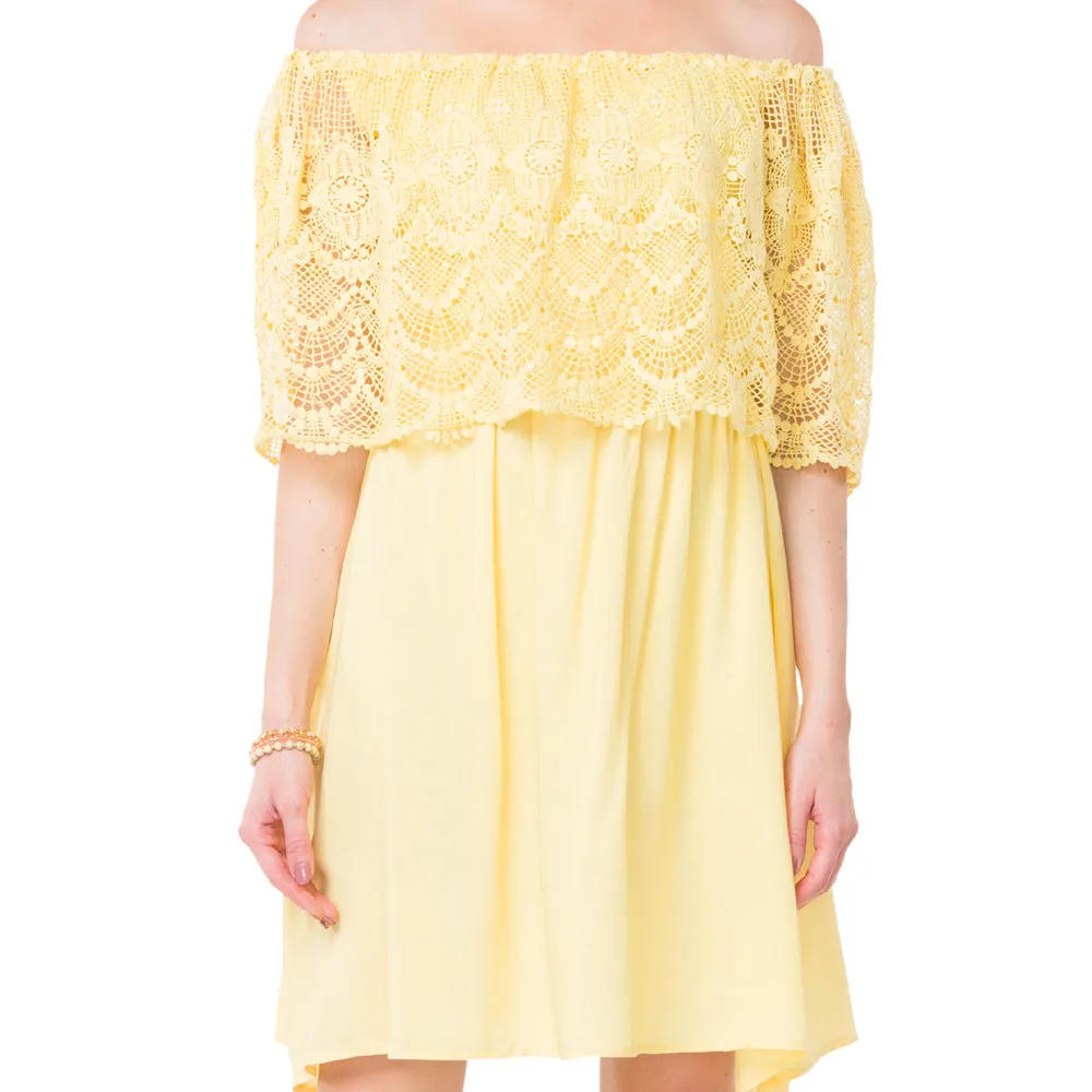 Yellow Mesh Net Dress